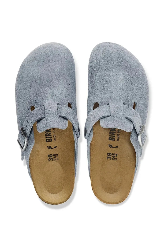 Birkenstock чехли сабо от велур Boston Suede Leather