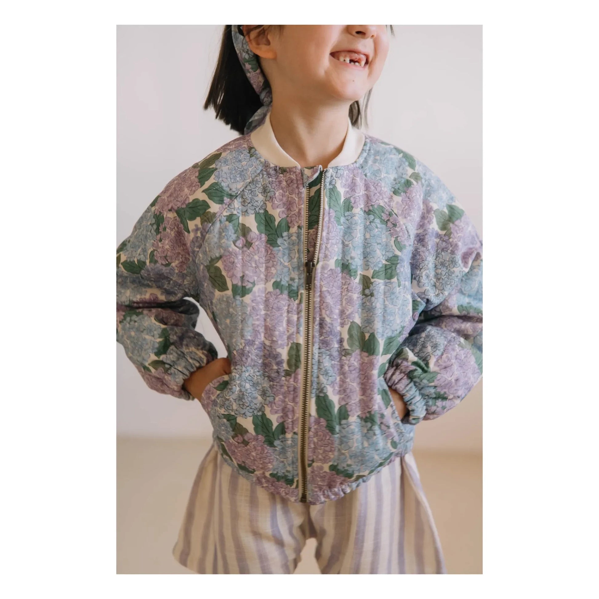 Studio Bohème - Léon Flowers Organic Cotton Bomber | Lilac