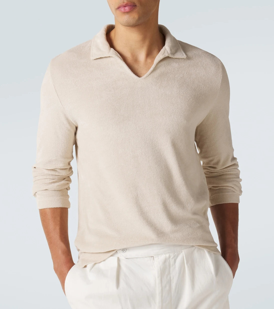 Fedeli - Cotton terry polo shirt