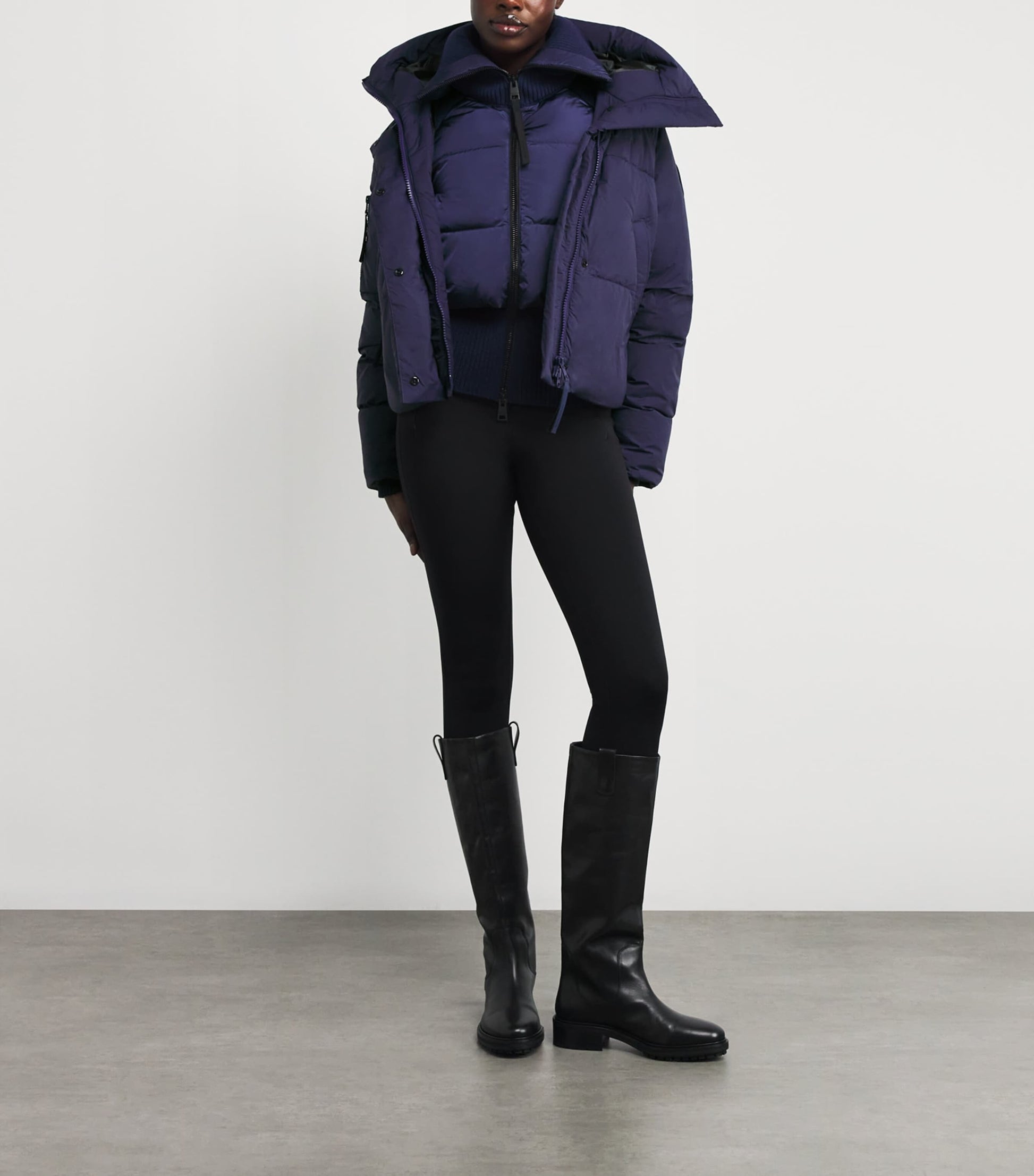 Navy Knitted HyBridge Astoria Jacket