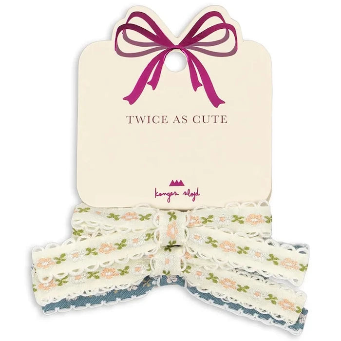 Konges Sløjd çocuk saç tokası lastiği 4'lü LEONORA BOW HAIR ELASTIC