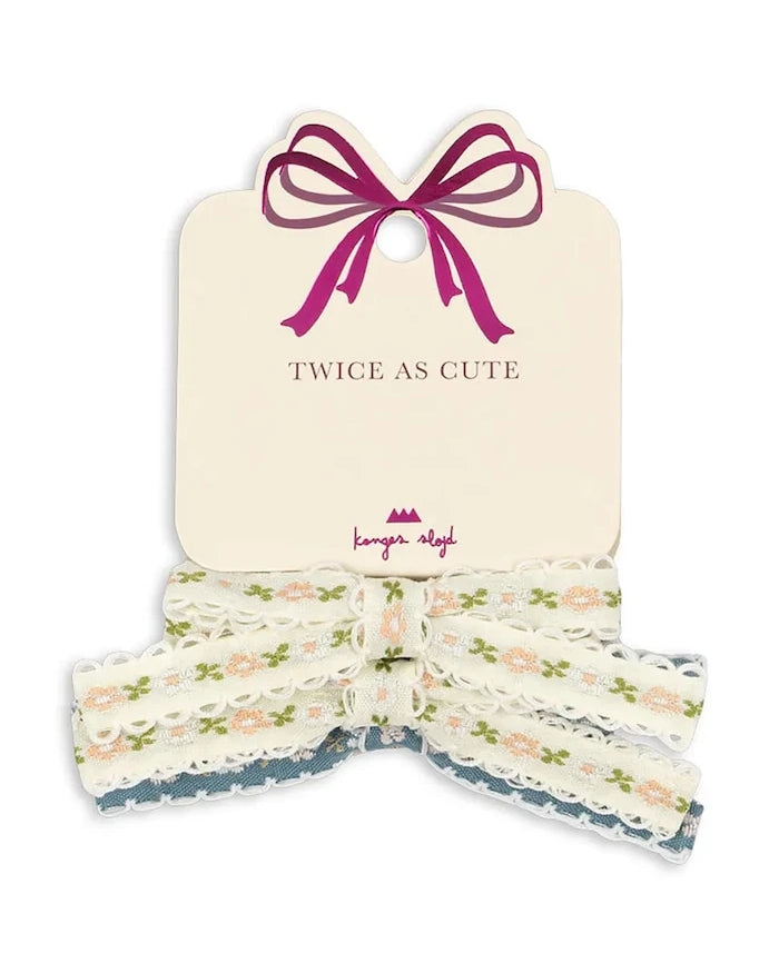Konges Sløjd çocuk saç tokası lastiği 4'lü LEONORA BOW HAIR ELASTIC