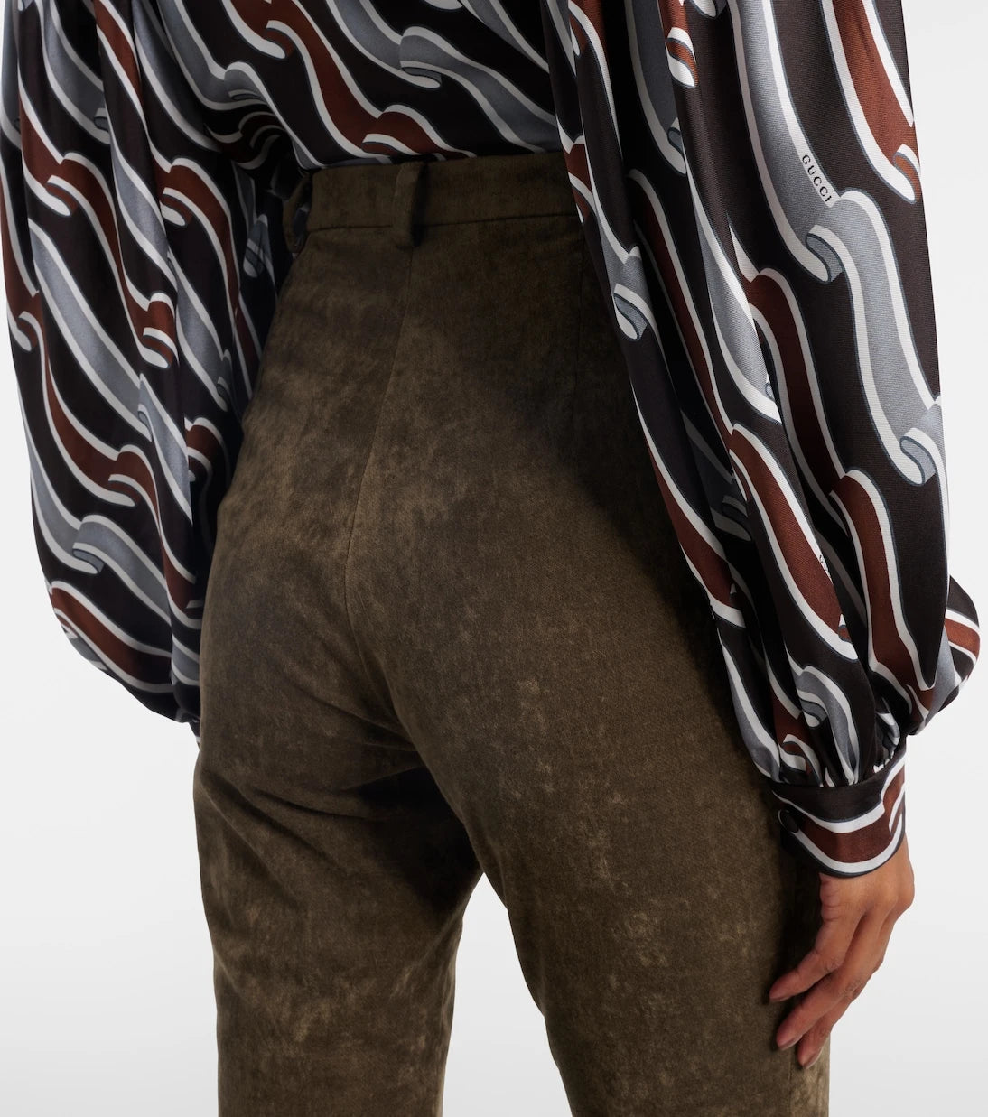Gucci - Cotton-blend velvet leggings