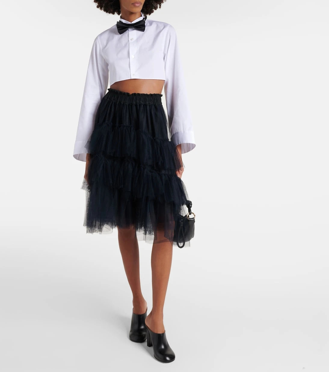 Noir Kei Ninomiya - Cropped cotton shirt