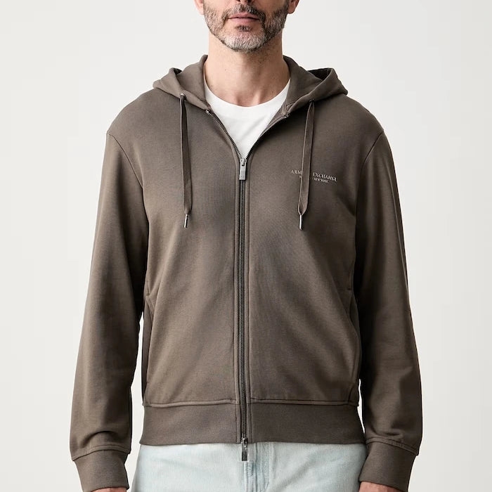 Armani Exchange Erkek Pamuklu Fermuarlı Kapüşonlu Sweatshirt