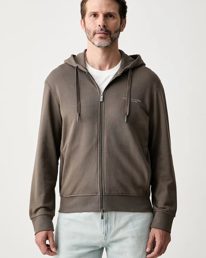 Armani Exchange Erkek Pamuklu Fermuarlı Kapüşonlu Sweatshirt