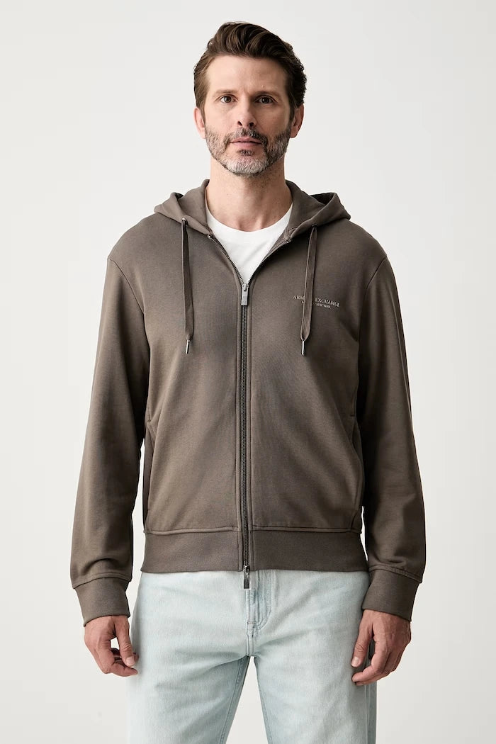 Armani Exchange Erkek Pamuklu Fermuarlı Kapüşonlu Sweatshirt