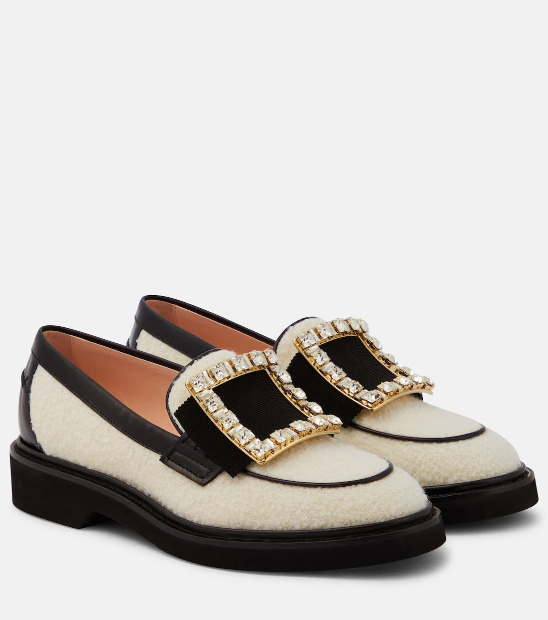 Roger Vivier - حذاء لوفرز فيف رينجرز من صوف البوكليه