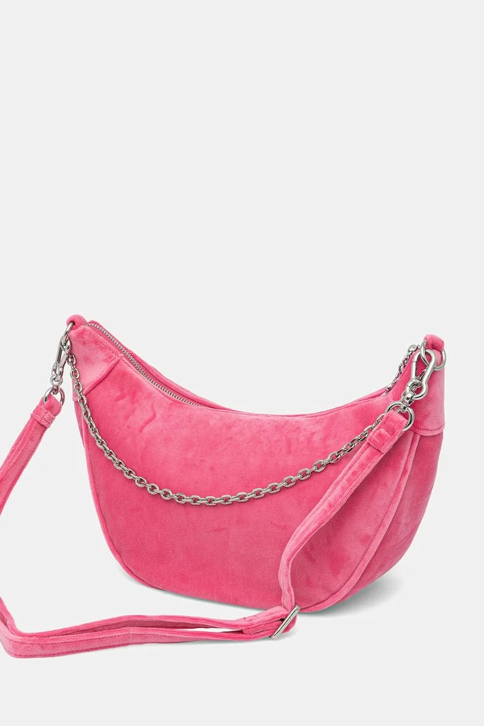 Juicy Couture kadife kadın kruvasan çanta Kimberly