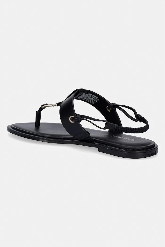 Calvin Klein Kadın Deri Düz Taban Sandalet ROUND FLAT SNDL THONG LTH HDW