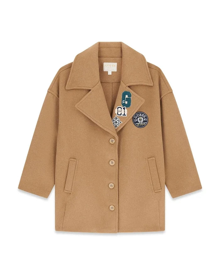 Çocuklar için yün katkılı Guess palto