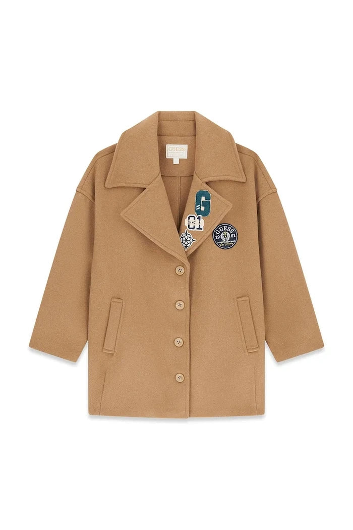 Çocuklar için yün katkılı Guess palto