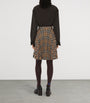 Burberry Beige Check Pleated Mini Skirt