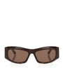 Balenciaga Brown Tortoiseshell BB0395S Rectangular Sunglasses