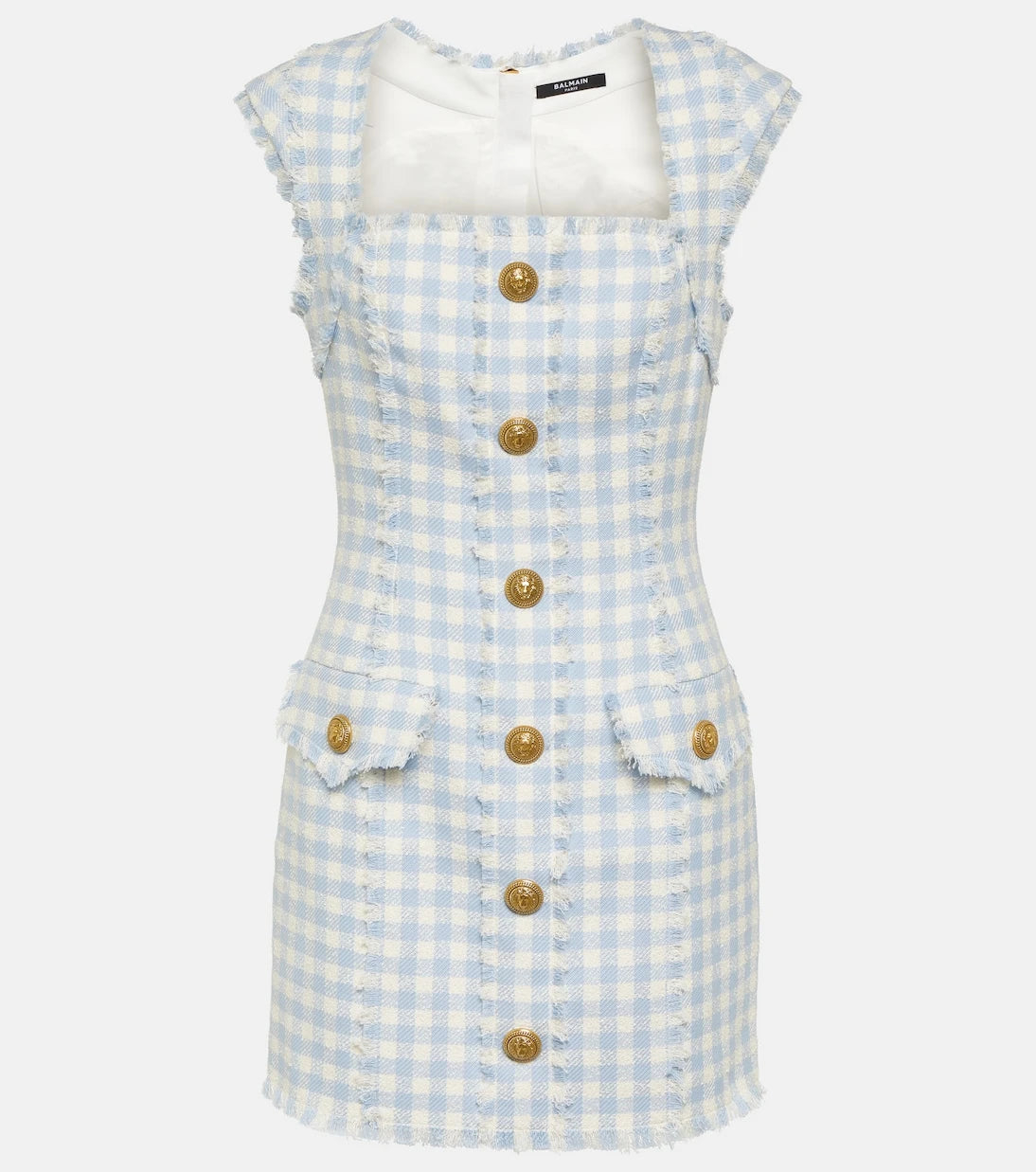 Balmain - Gingham tweed minidress