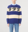 Valentino Garavani Blue Virgin Wool Panther Sweater