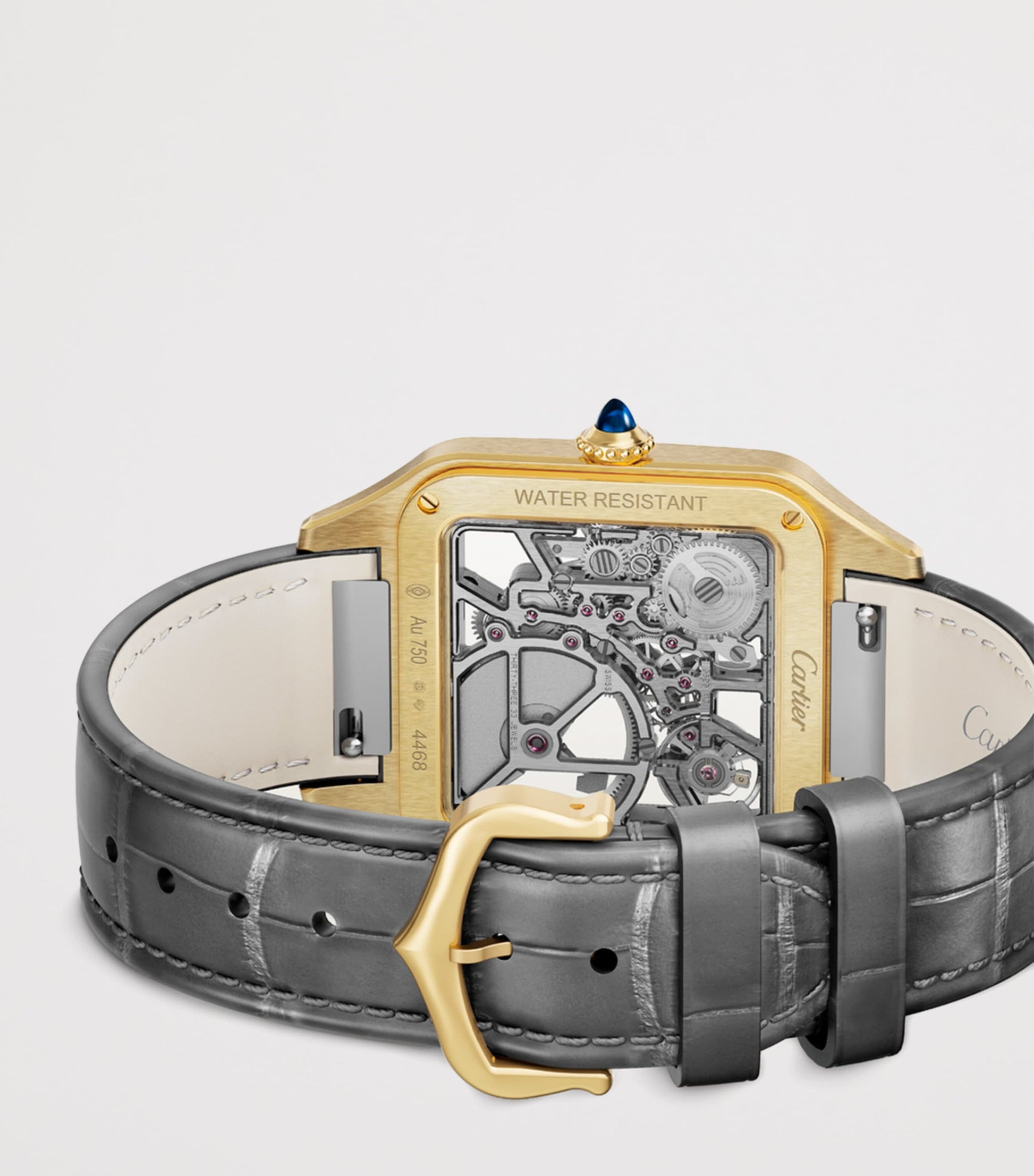 Large Yellow Gold Santos-Dumont Skeleton Watch 43.5mm