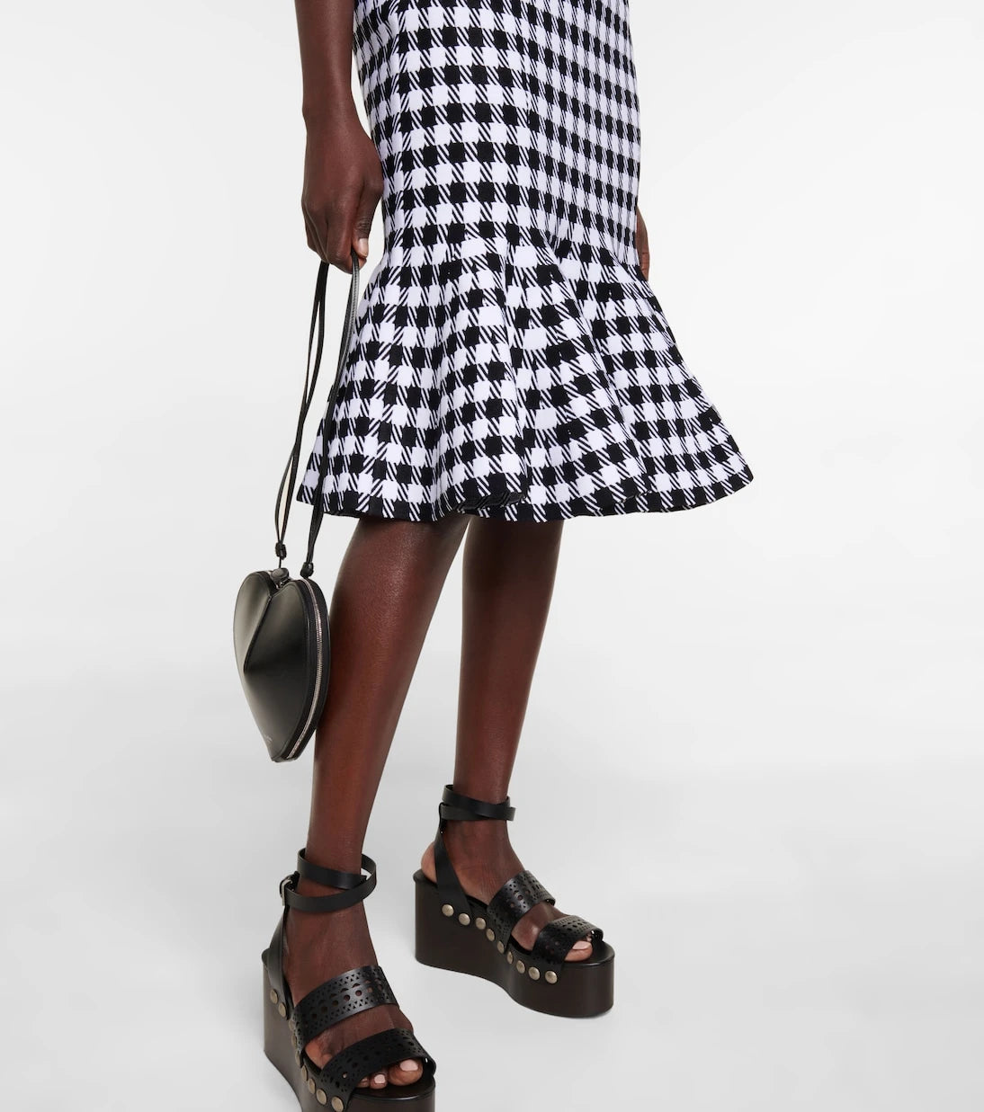 Alaïa - Vichy pleated minidress