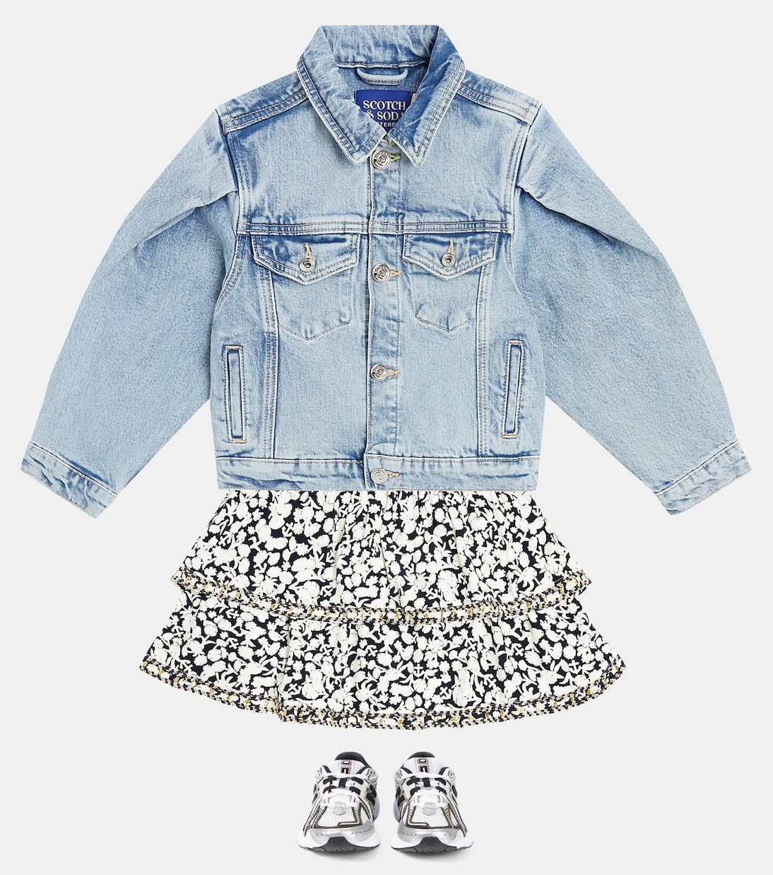 Scotch & Soda Kids - جاكيت جينز بأكمام منفوشة