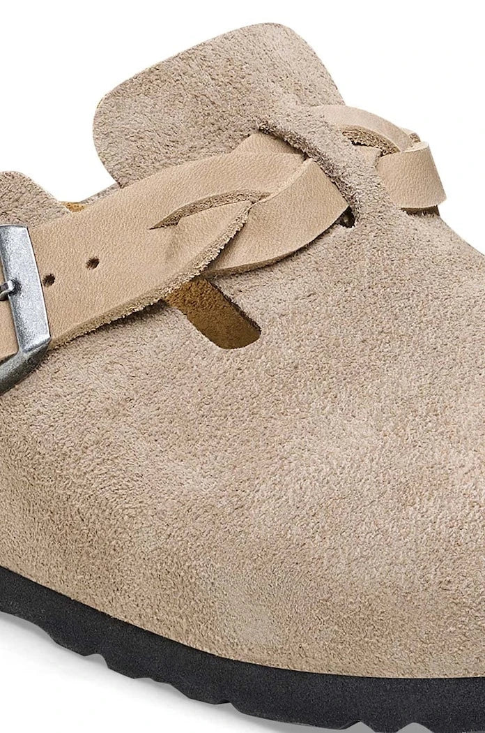 Велурени чехли Birkenstock Boston Braided
