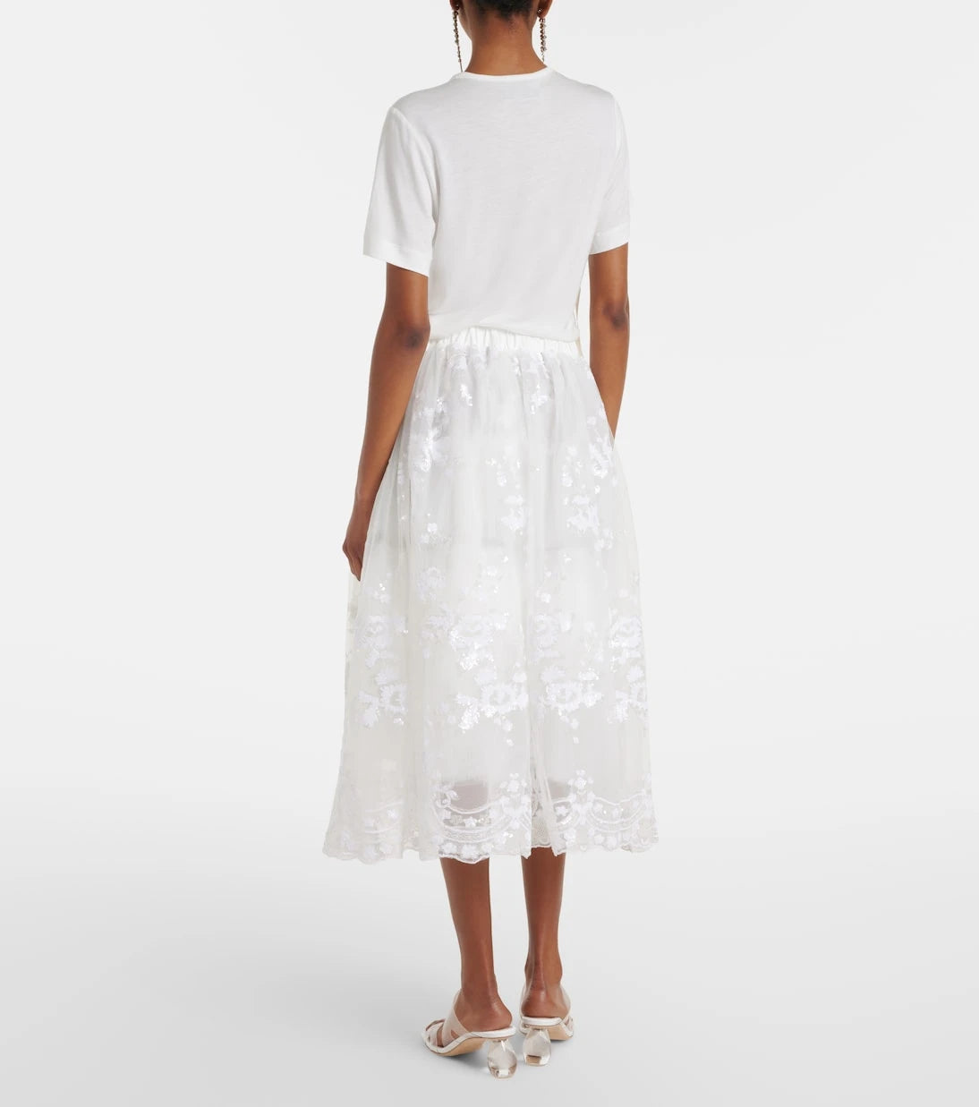Simone Rocha - Sequined tulle midi skirt