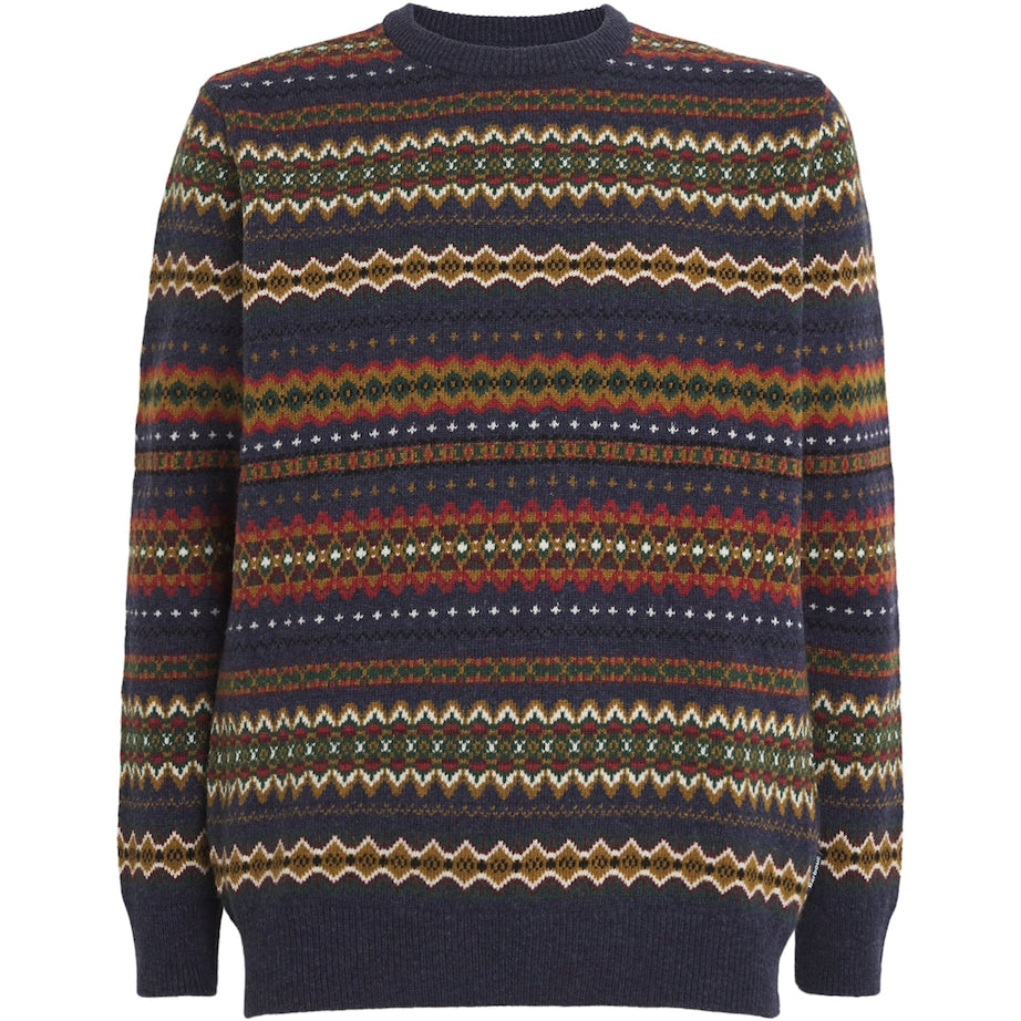 Barbour Wool Fair Isle Sweater NAVY MARL