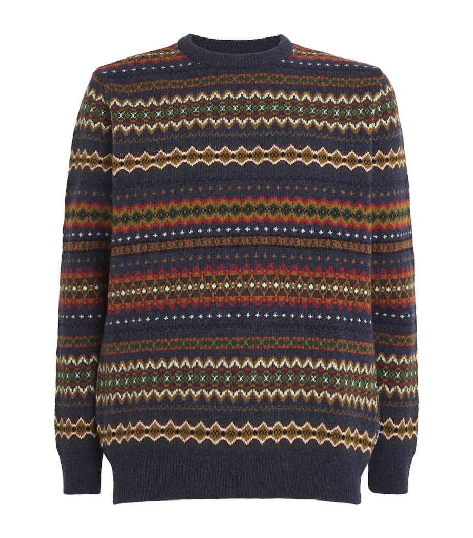 Barbour Wool Fair Isle Sweater NAVY MARL