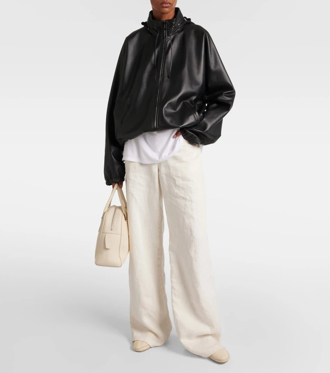 The Row - Vasko leather slip-on shoes