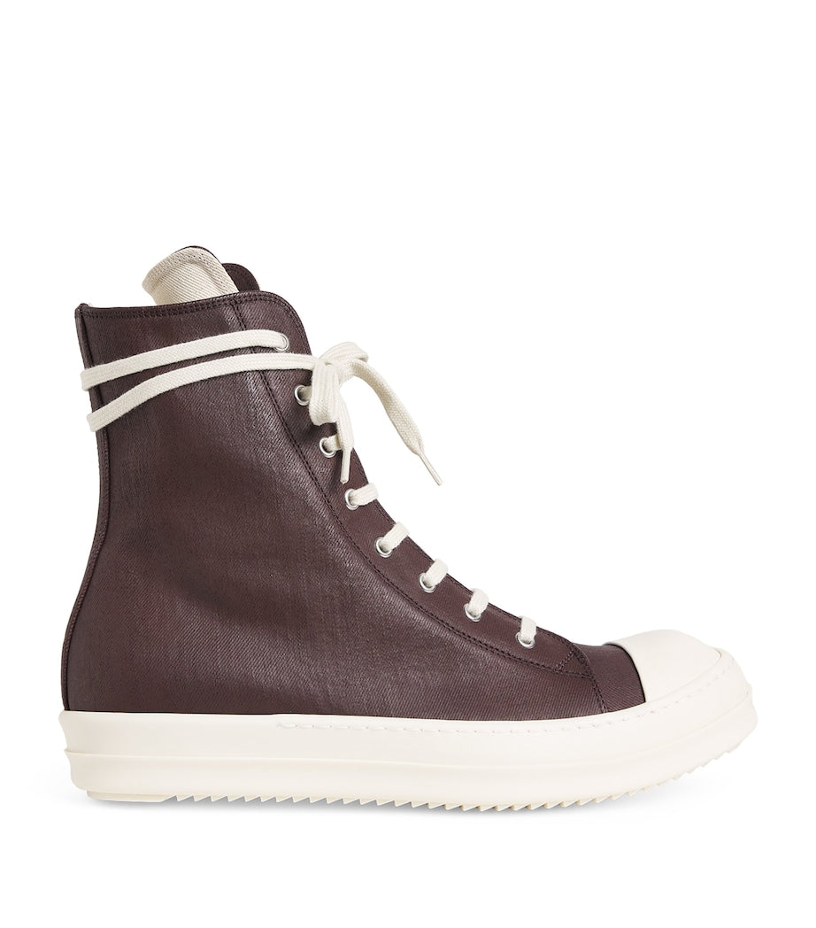 DRKSHDW Waxed Canvas High-Top Sneakers