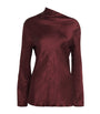 Burgundy Satin Draped Luster T-Shirt