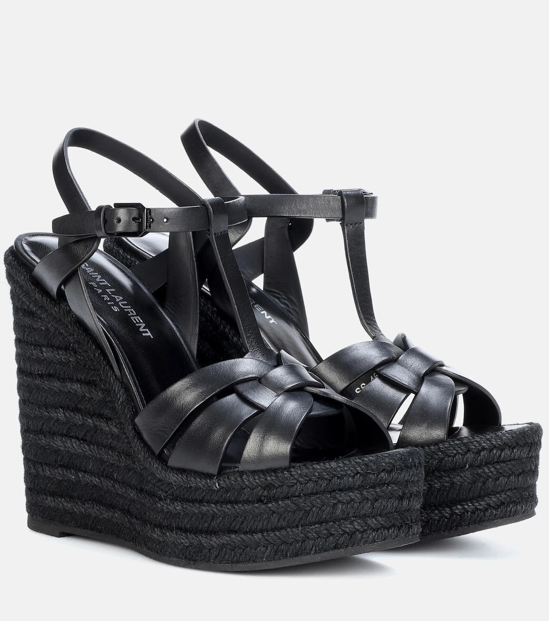 Saint Laurent - Tribute 130 leather espadrilles