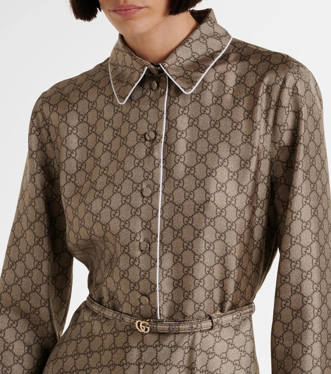 Gucci - GG silk twill shirt dress