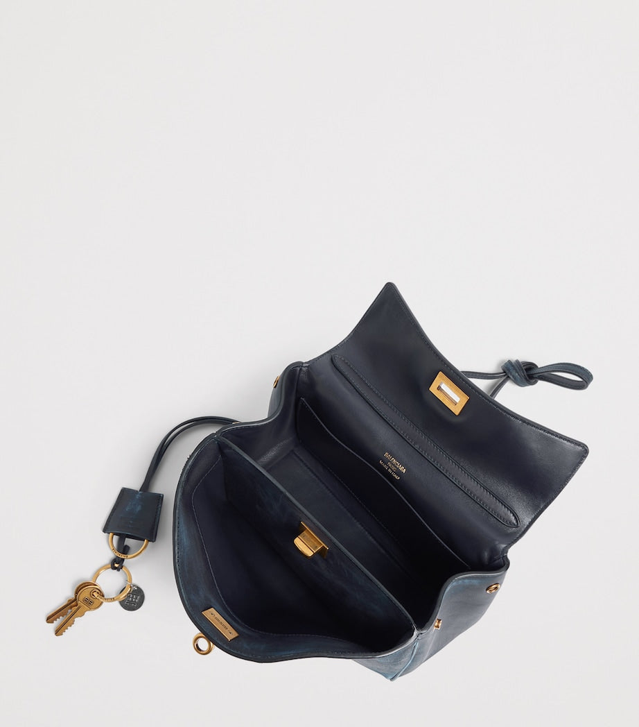 Balenciaga Blue Mini Leather Rodeo Top-Handle Bag