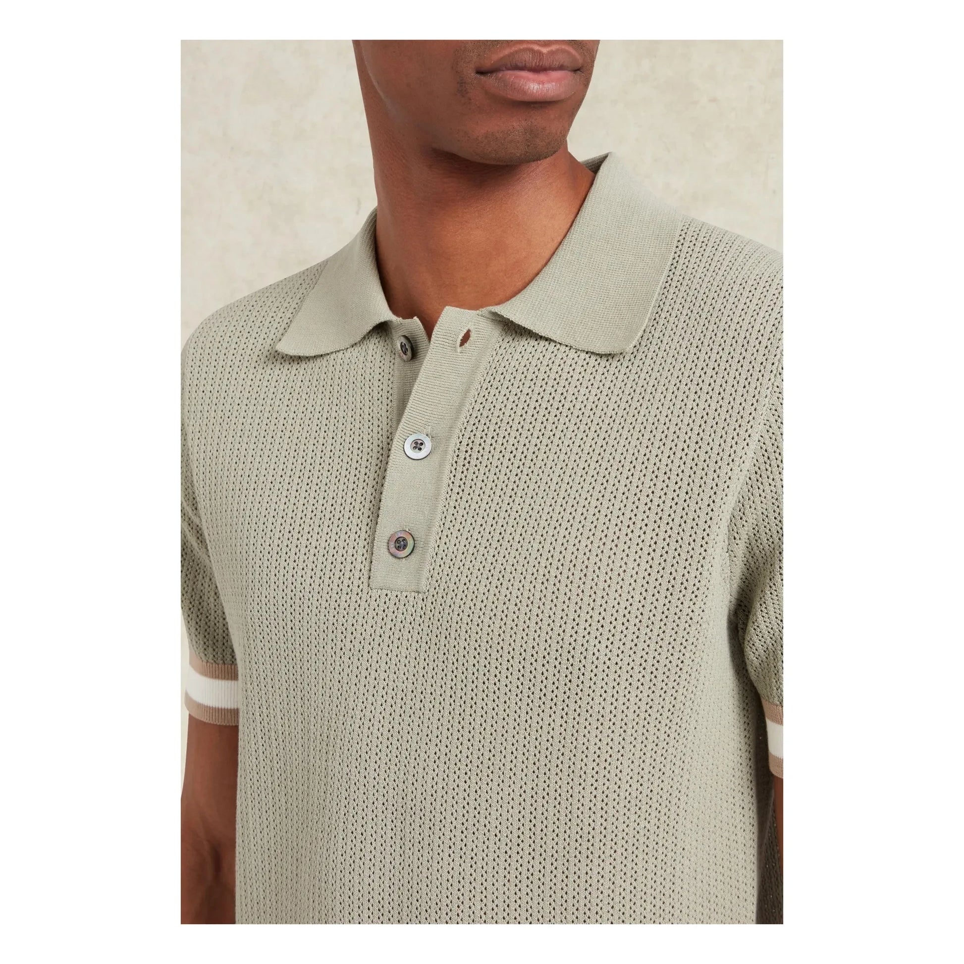 Ché Studios - Quinn Cotton polo shirt | Beige - Green
