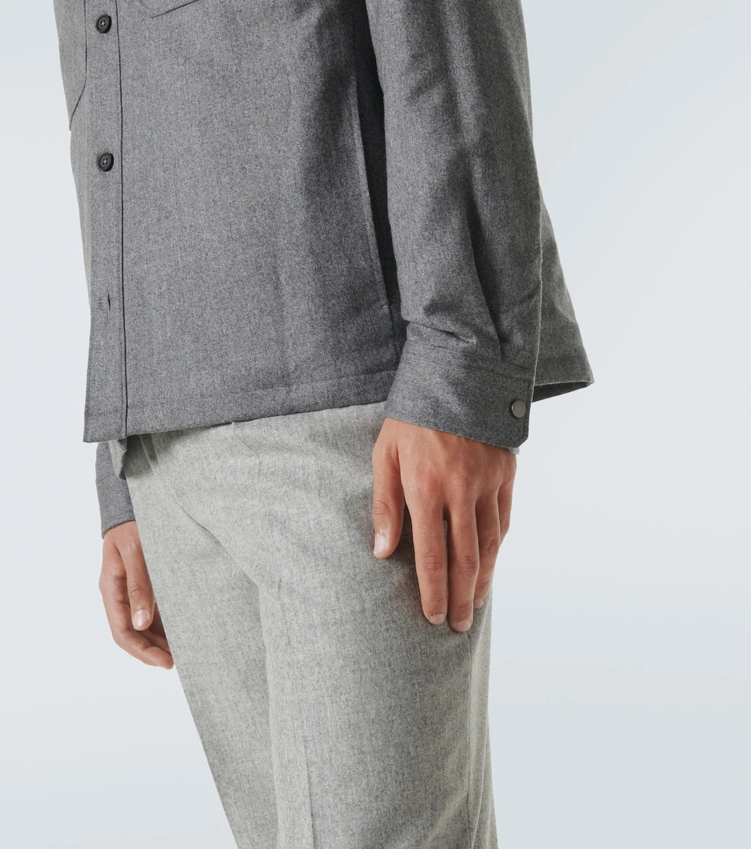 Zegna - قميص علوي مبطن من مزيج الصوف