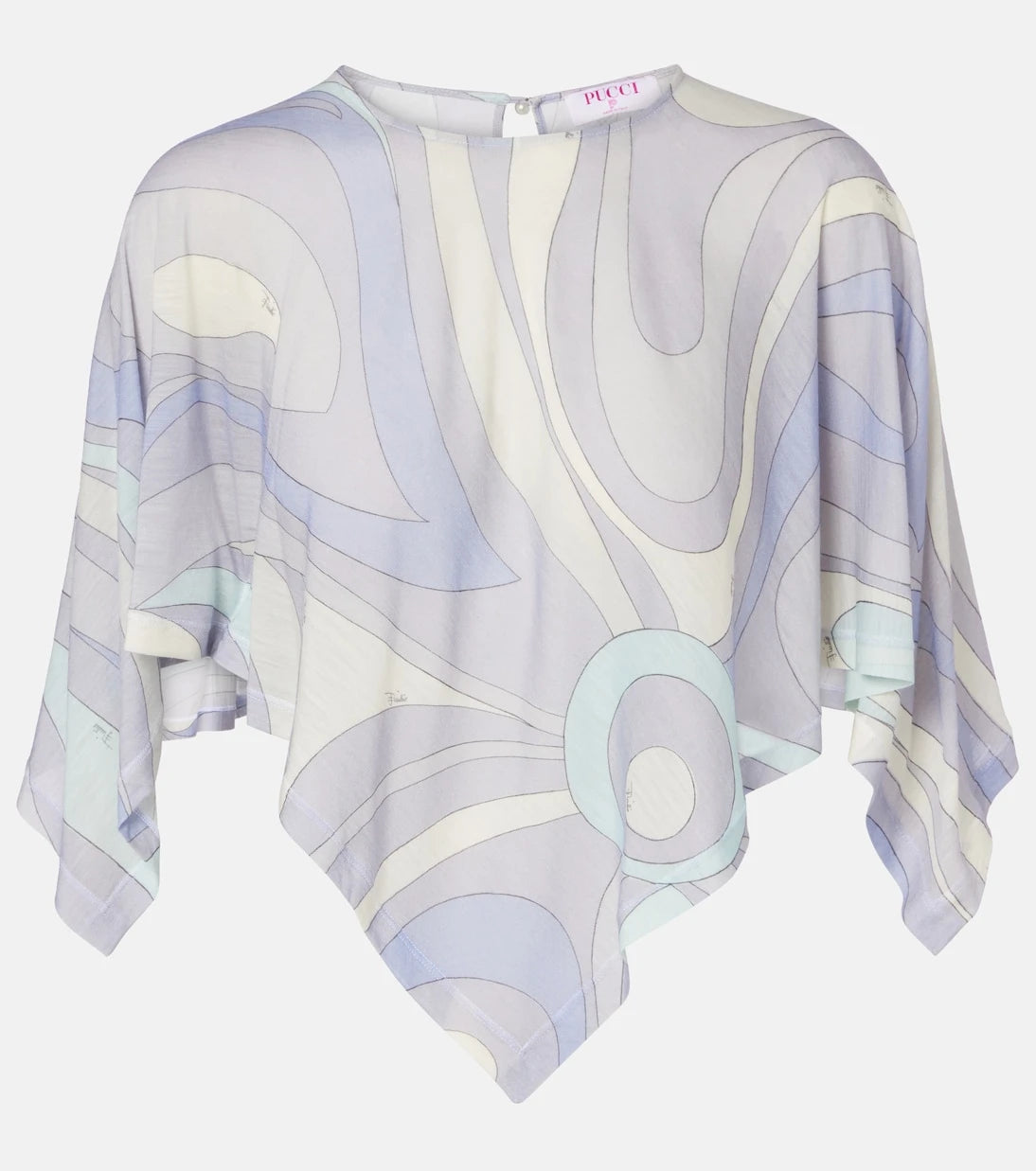 Pucci - Orchidee asymmetric wool-blend crop top