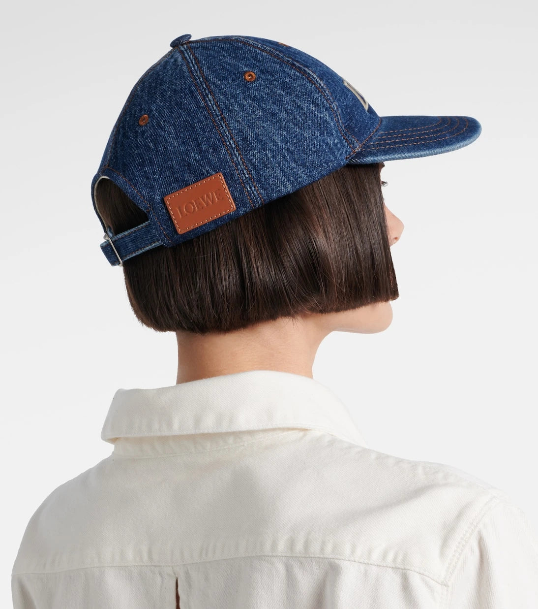 Loewe - Paula's Ibiza logolu denim beyzbol şapkası