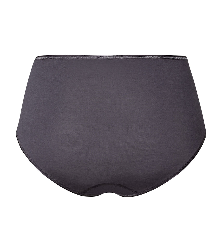 Hanro Black Cotton Seamless Maxi Brief