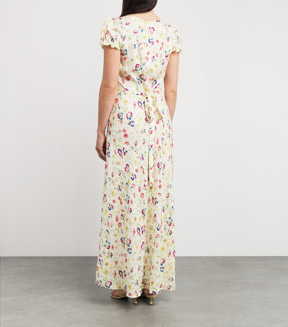DÔEN Multi Silk-Blend Satin Valerine Maxi Dress