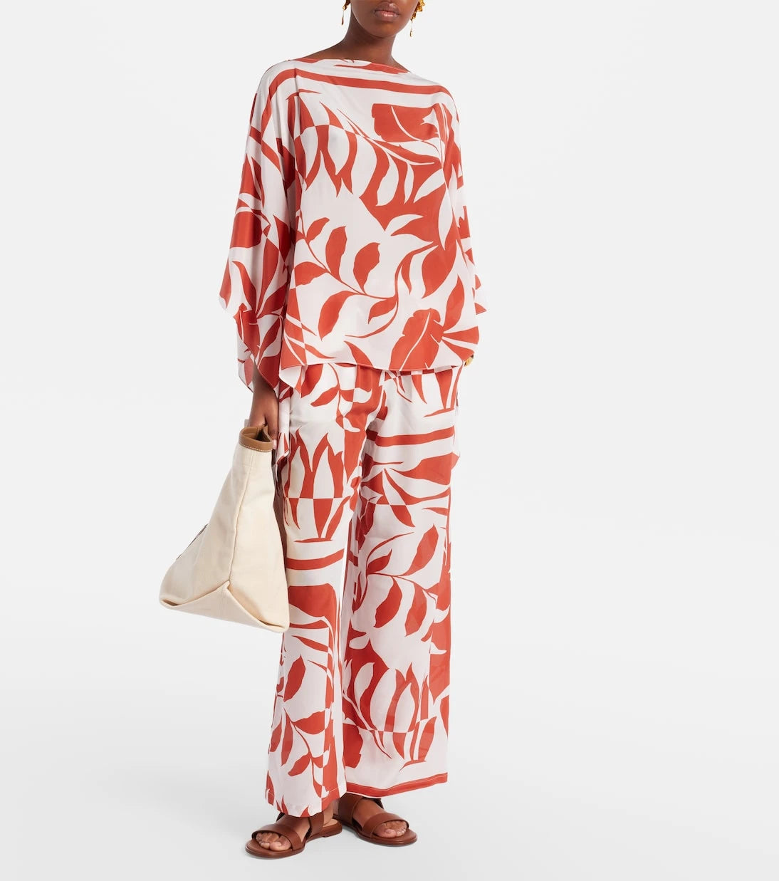 Max Mara - Ecru Small canvas tote bag