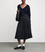 Wool-Blend Pleated Midi Skirt NAVY BLUE
