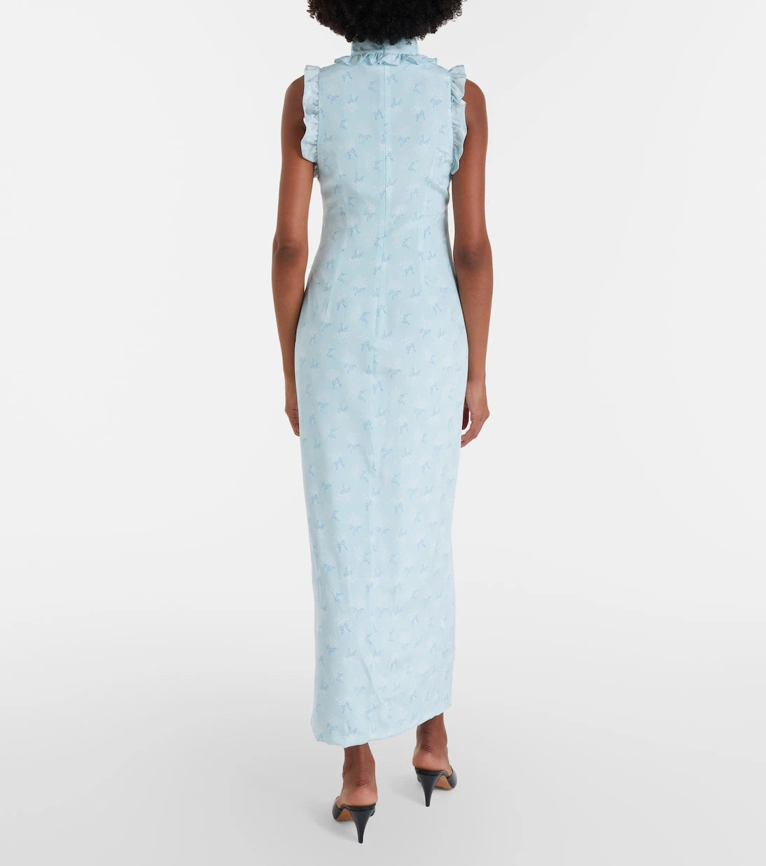 Alessandra Rich - Ruffled bow-detail silk maxi dress