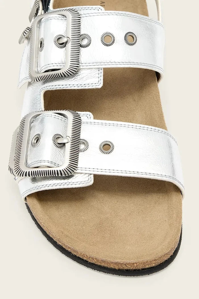 AllSaints сандали дамски от кожа Staffa Sandal