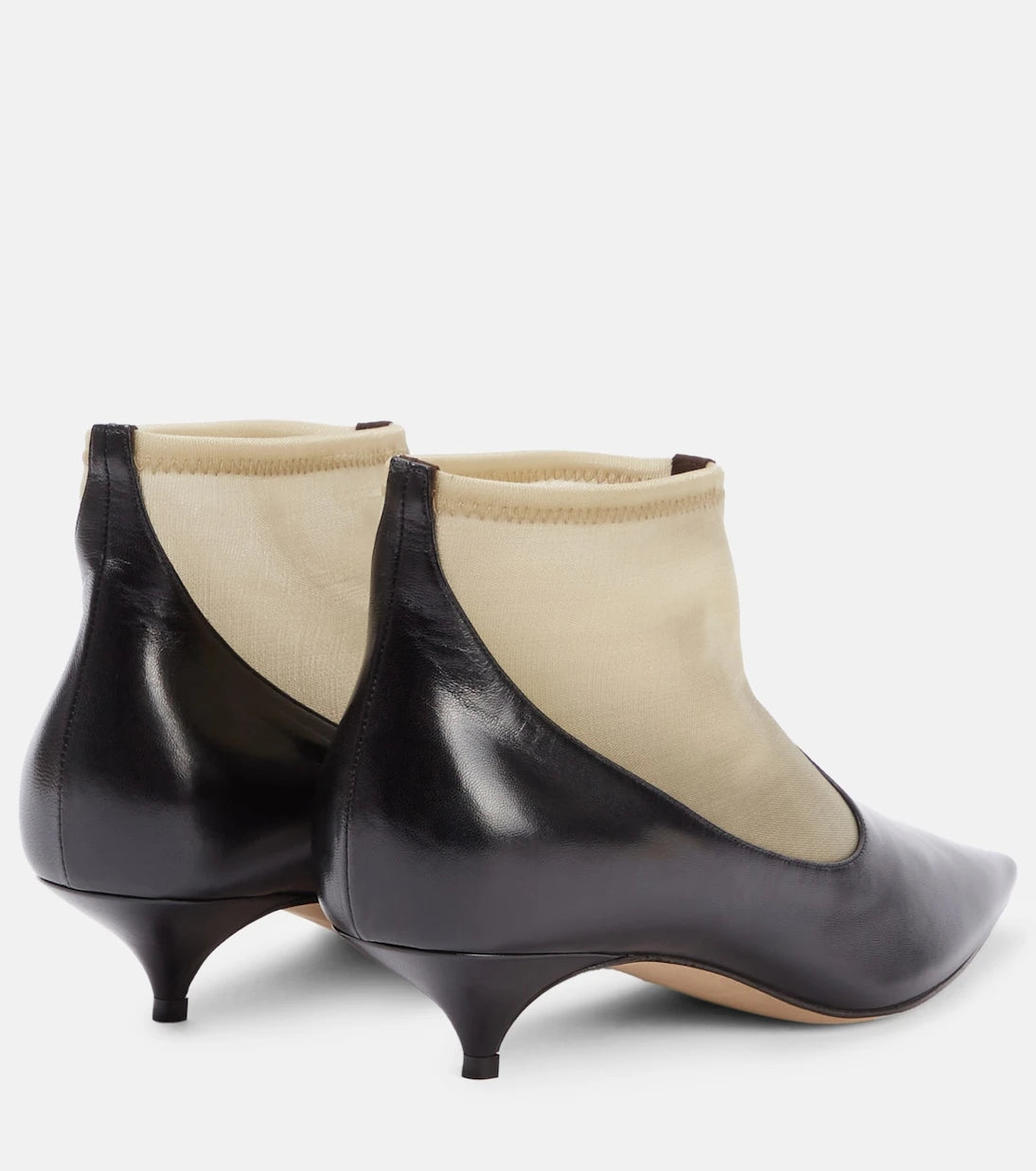 The Row - Mesh leather-trimmed ankle boots