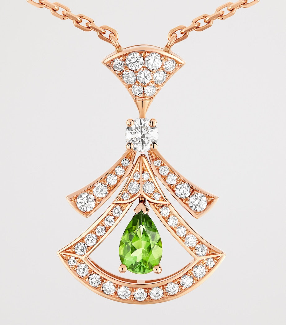 Rose Gold, Diamond and Green Tourmaline Divas' Dream Necklace