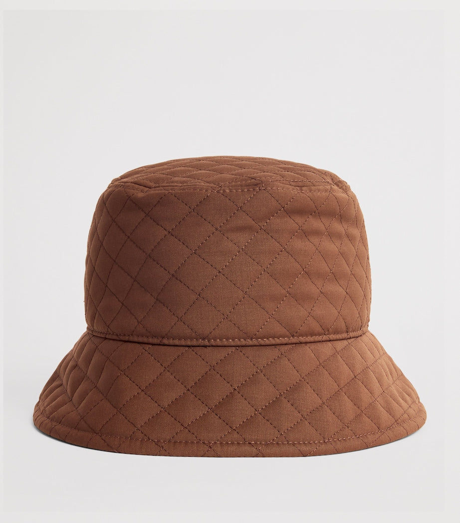 Eleventy Beige Quilted Bucket Hat