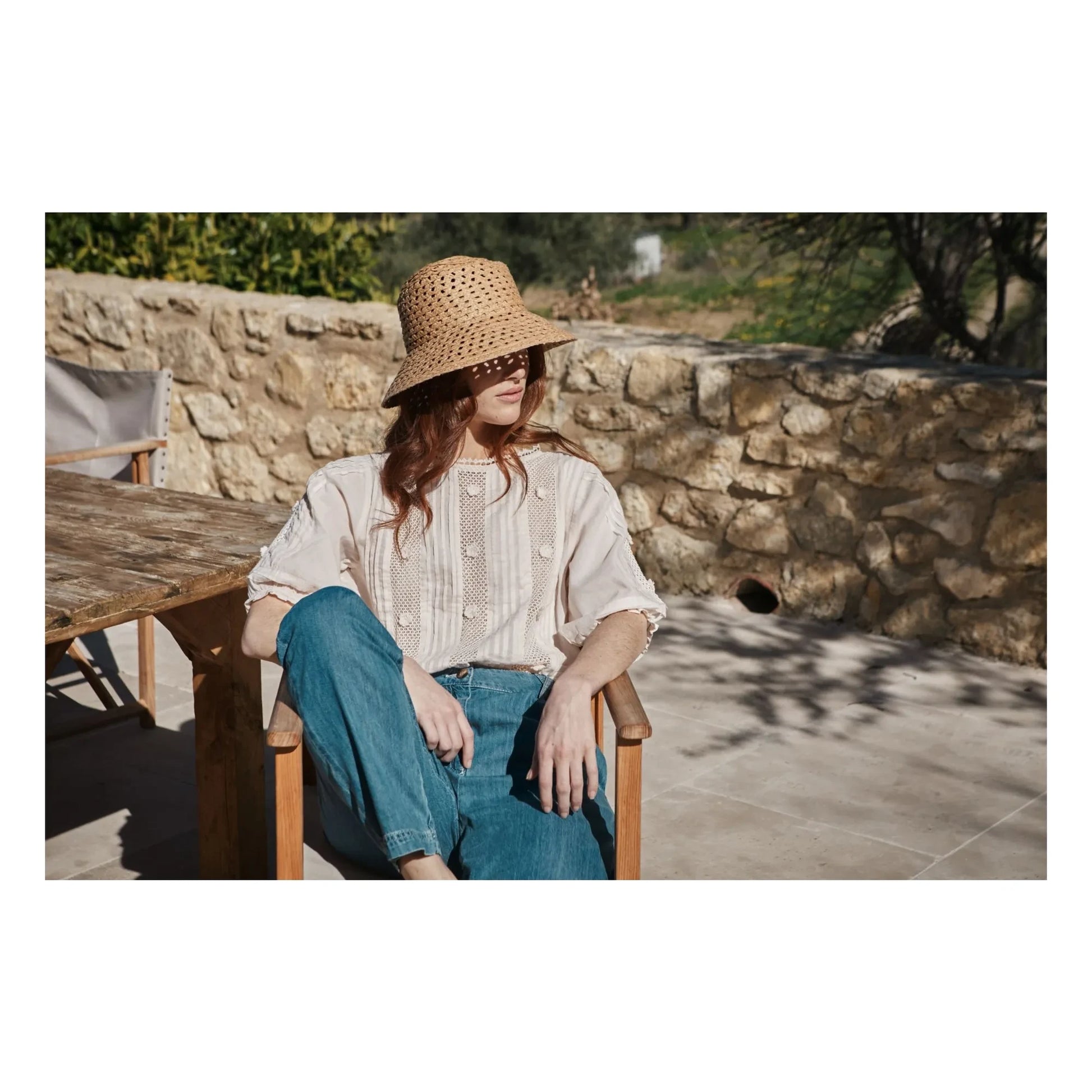 Emile et Ida - Cotton Embroidered Blouse | Cream