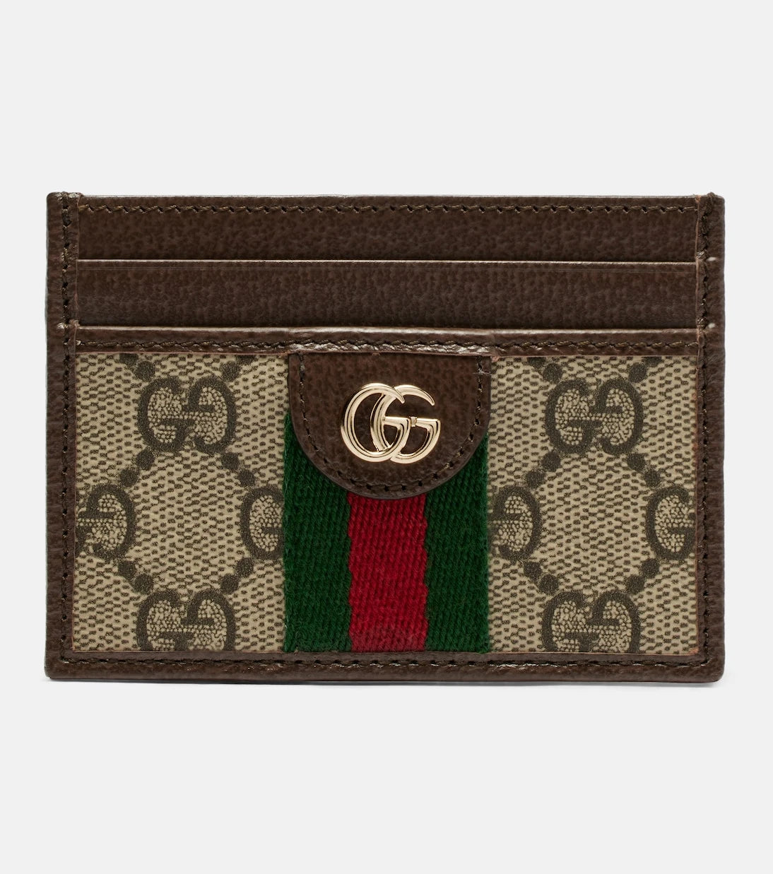 Gucci - Ophidia leather-trimmed card holder