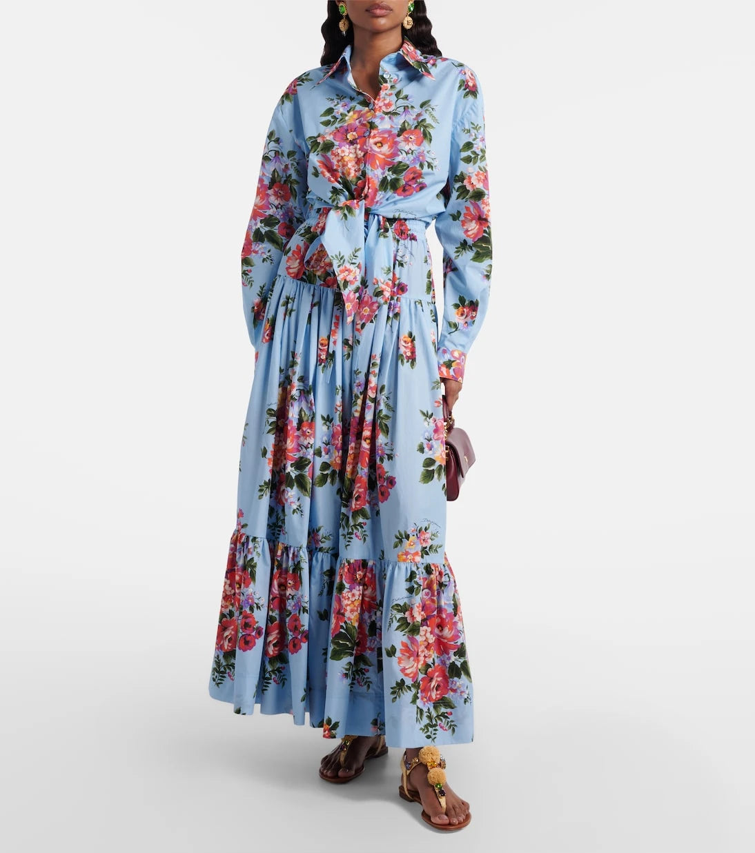 Dolce&Gabbana - Floral cotton poplin maxi skirt
