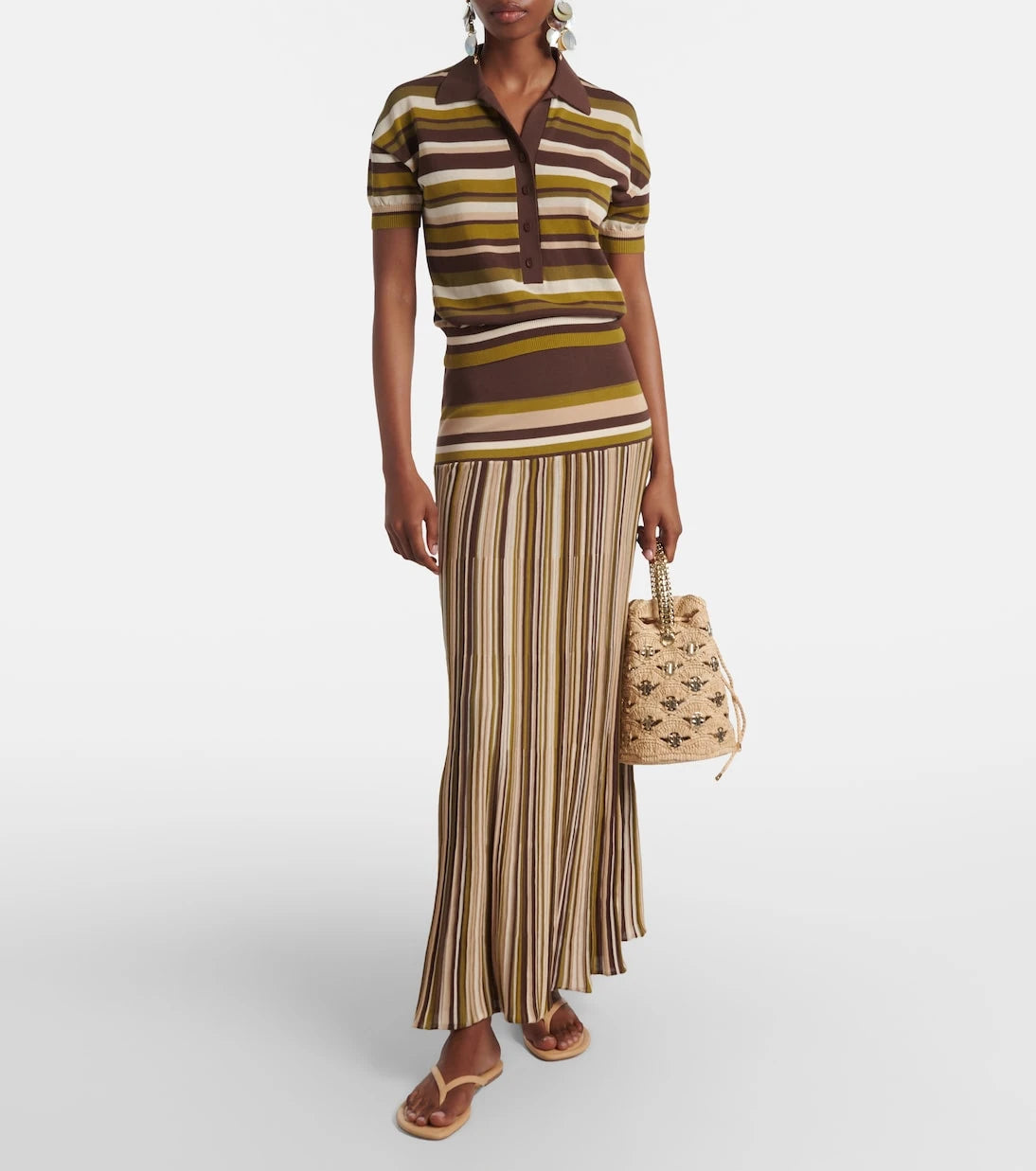 Faithfull - Citara plissé cotton-blend maxi skirt